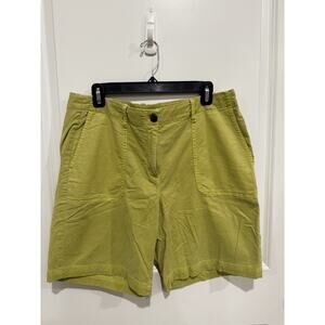 J Jill Womens Shorts Sz 12 Lime Green Cotton Tencel Spandex blend